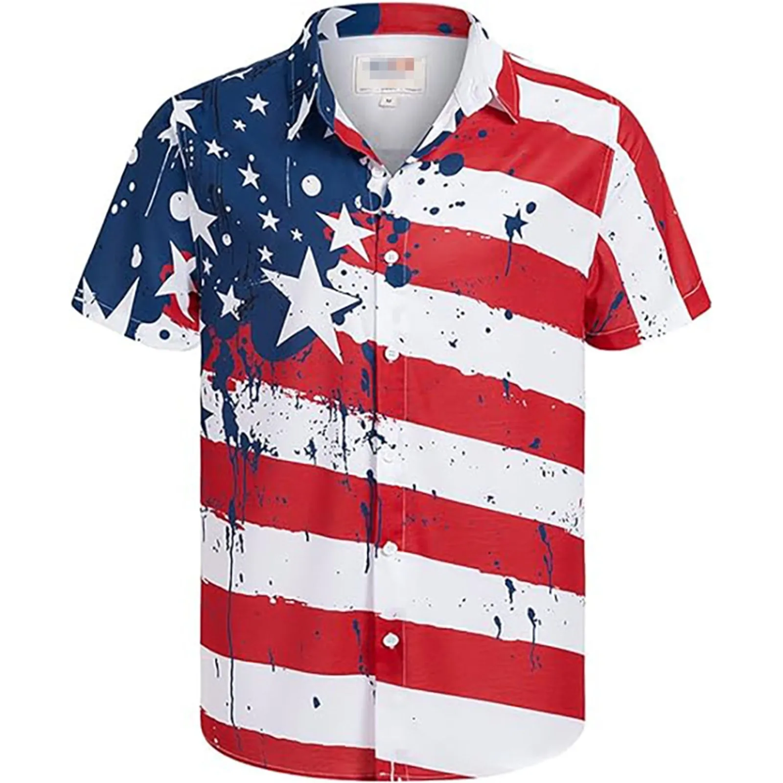 

America Flag Graphic Shirts For Men 3D Printed Hawaiian Beach Short Sleeve Y2K Vintage Clothes Blouse Independence Day Shirt