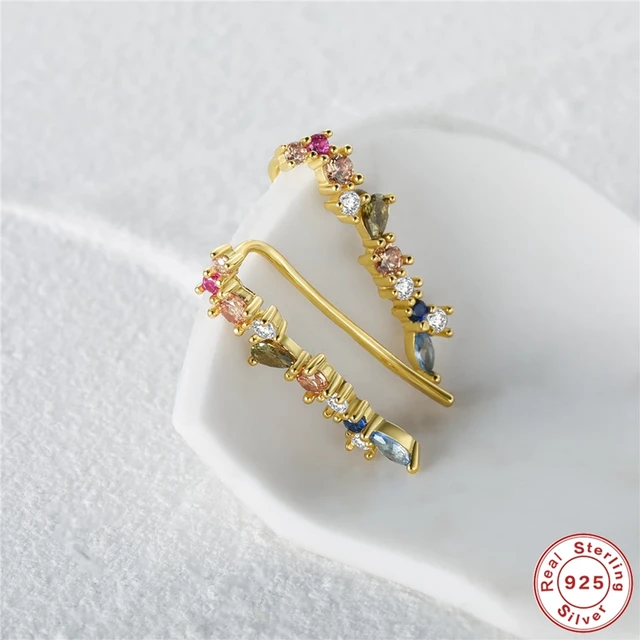 86022-4f6487.jpg Aide – boucles d'oreilles à Clip en argent Sterling 925 pour femmes, couleurs, crochet d'oreille, manchette d'oreille d'escalade en Zircon, bijoux fins à la mode, cadeau