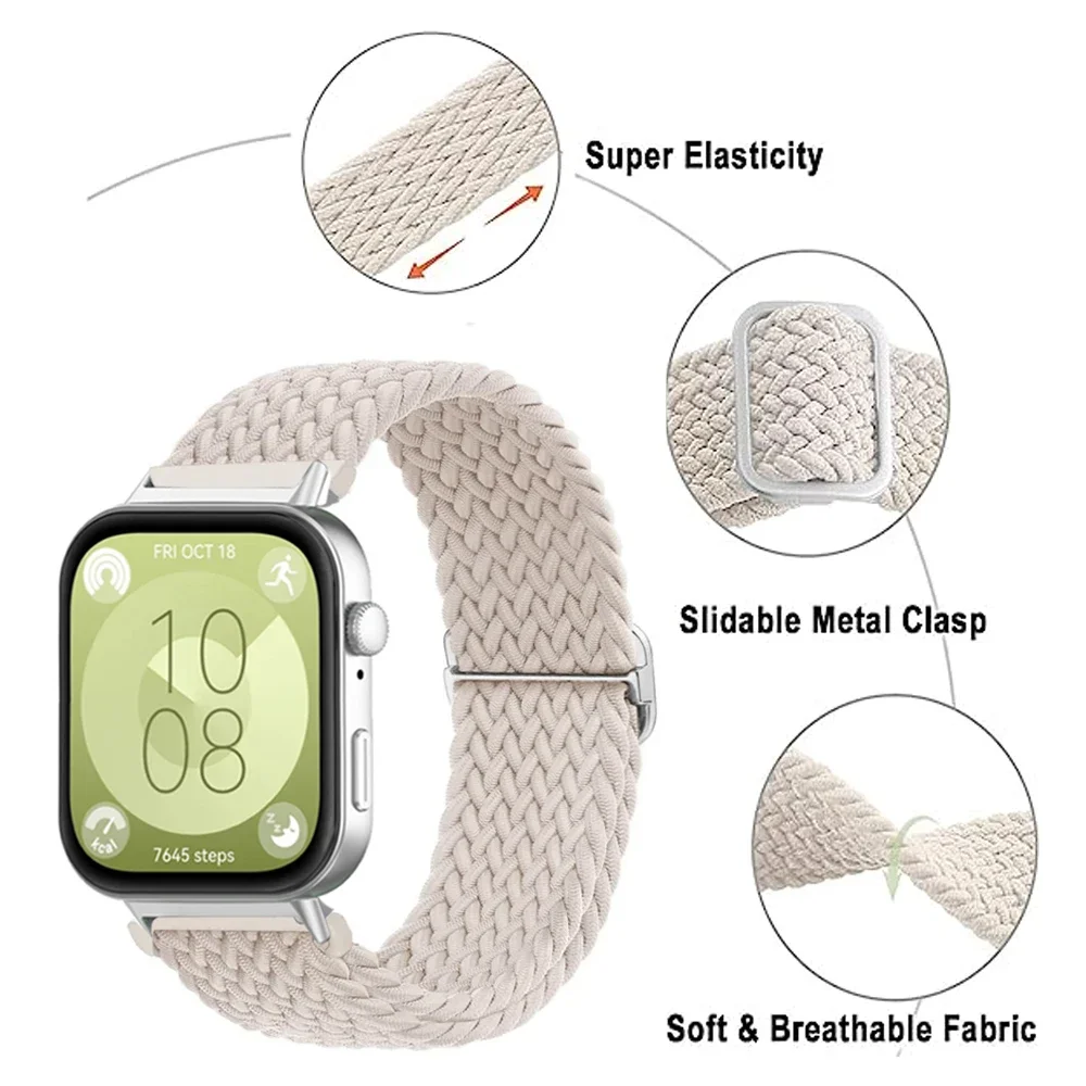 حزام من النايلون بحلقة لساعة هواوي فيت 3 ملحقات حز...