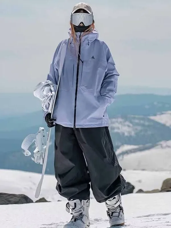 Skiing Pants Men's Women's Single Board Waterproof Loose Fit Wear Resistant Professional Double Board