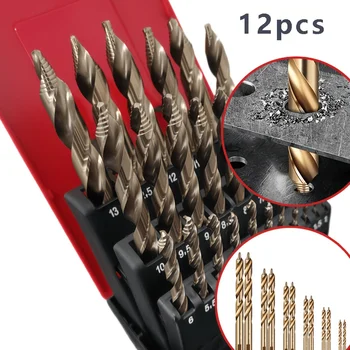 12-Piece M35 Cobalt Step Drill Bit Set – 1–6mm Self-Centering Split Point HSS Drills for Stainless Steel, Hardened Metal, Wood & Plastic 1