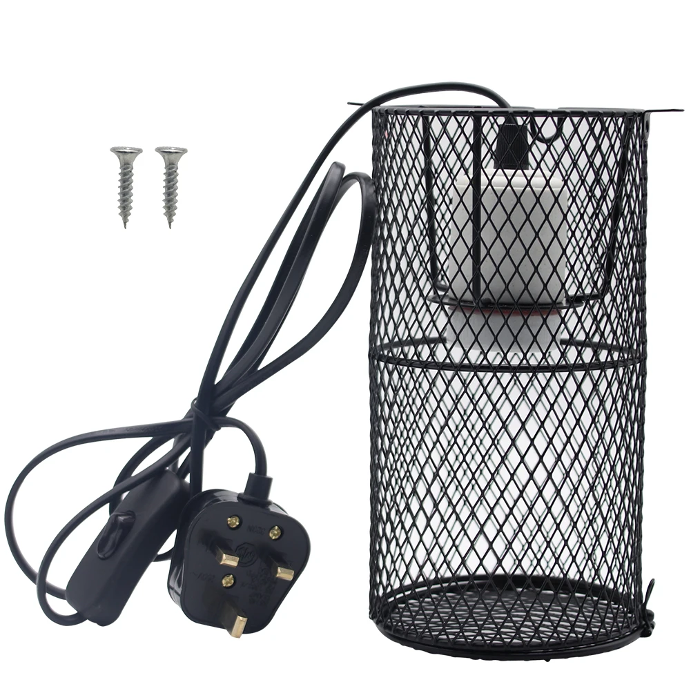 PetHeatingLampCeramicHeatingBulbGuardwithAntihotBracketInfraredEmitterHeatLight