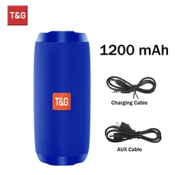 Portable Waterproof Bluetooth Speaker with TWS Surround Sound and FM Radio Support (Blue)