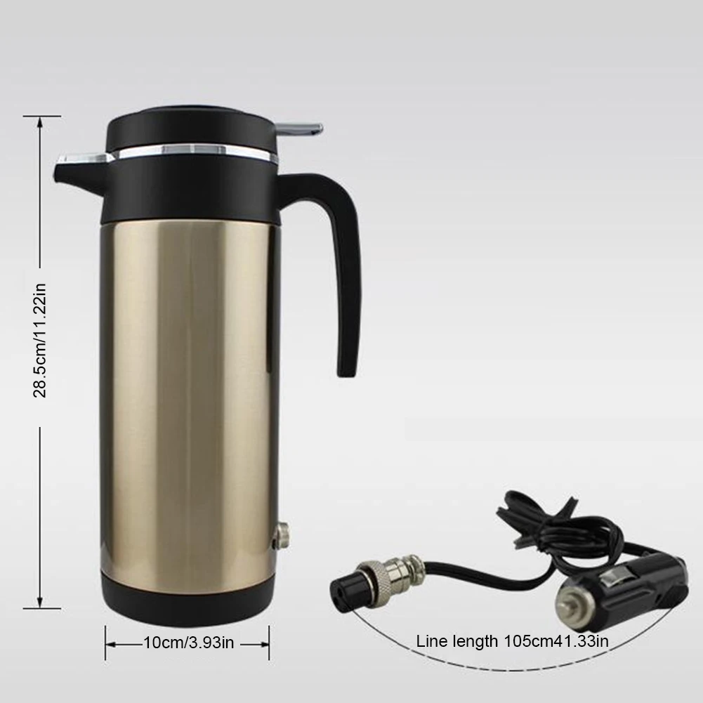 1200ML 차량용 휴대용 전기 주전자, 대용량 12/24V 차/커피 주전자, 자동 전원 차단 기능, 빠른 가열, 여행 및 가정용