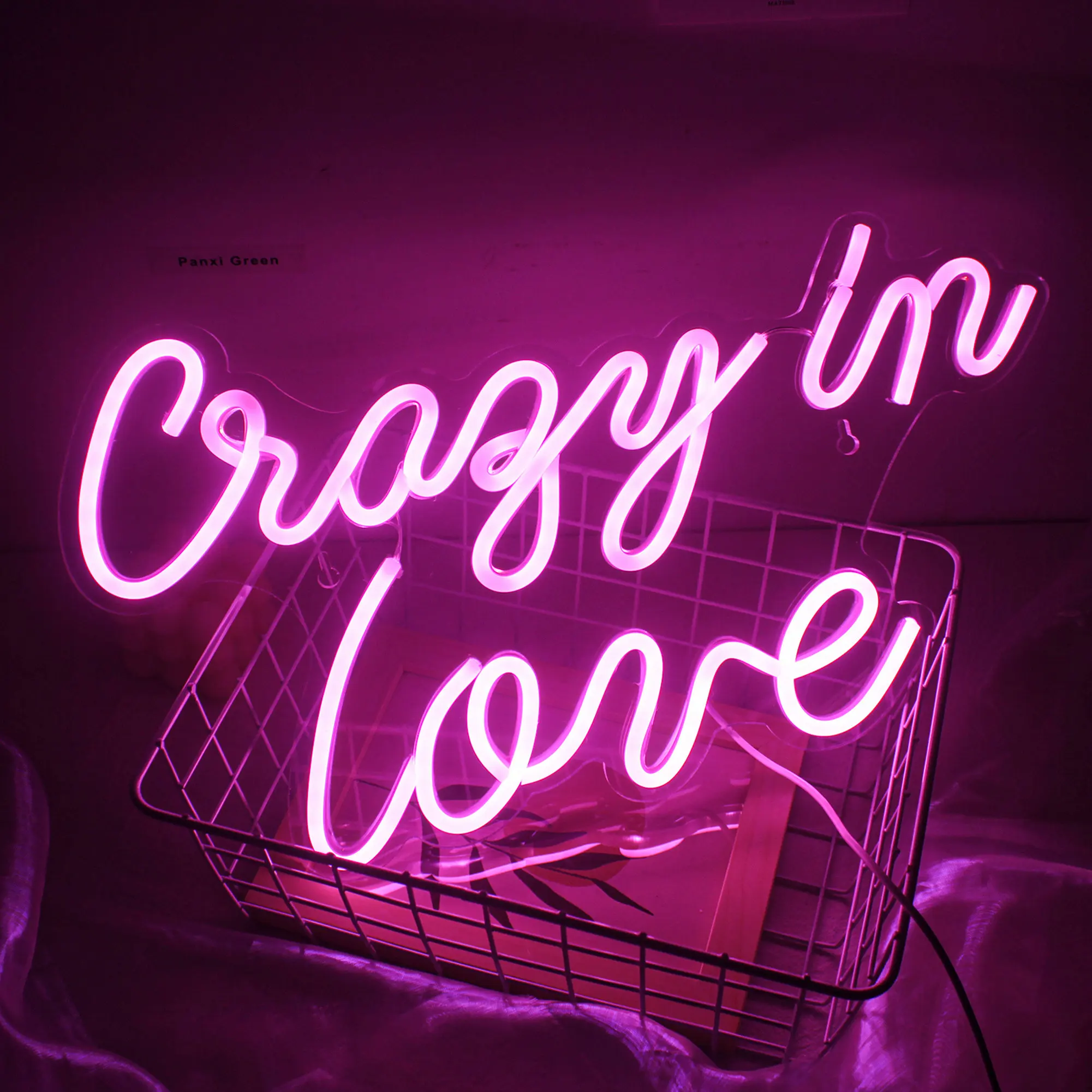 

ineonlife crazy Love Neon Signs LED Neon Sign For Bedroom Wall Decor Pink Neon Light For Girl Gift Wedding Valentines Day Party