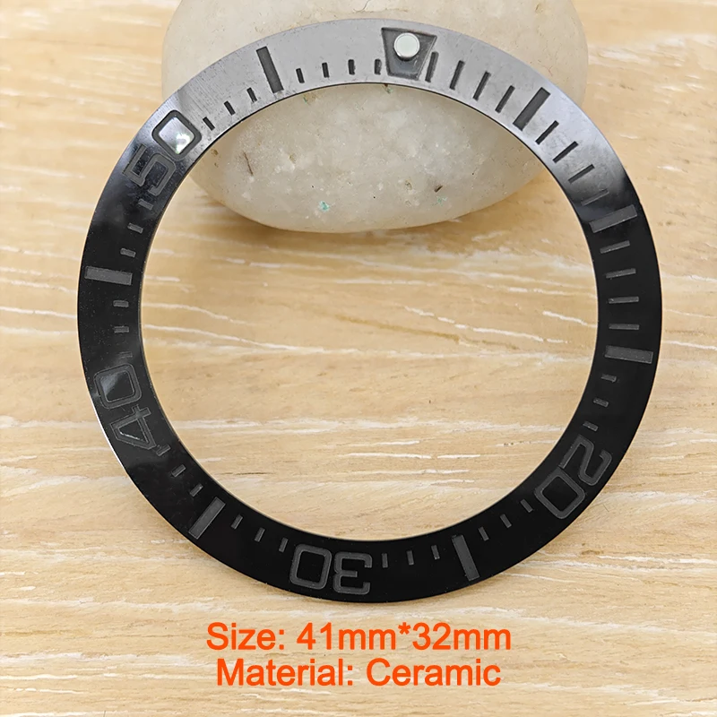 41mm Ceramic Watch Bezel Insert Fits Series King Samurai Watch Cases for NH35 watch accessories watch bezel insert ring watch bezel