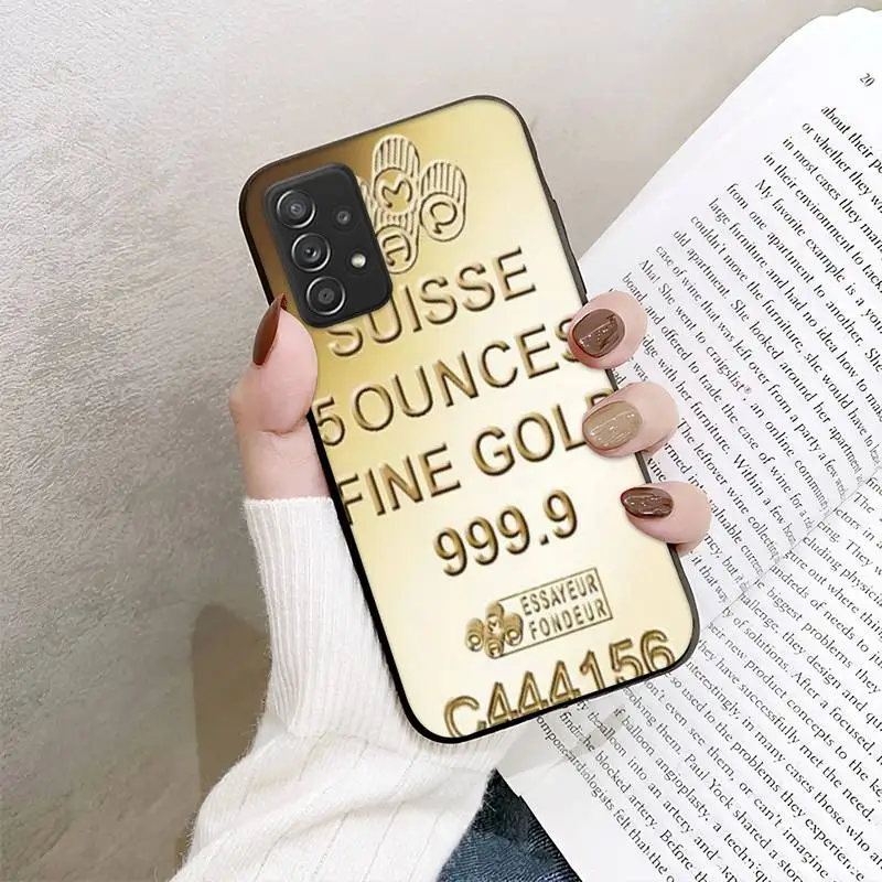 RUICHI Switzerland Fine Gold  Phone Case For Samsung Galaxy A02 A12 A21 A22 A32 A41 A42 A51 A71 A72 Shell