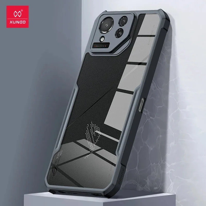 Per Rog Phone 8 Pro Case Xundd Airbag Antiurto Pc + Tpu Frame Cover Posteriore Trasparente Per Asus Rog Phone 8 Shell Funda