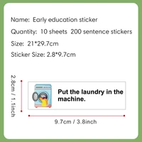 Kids Decorative Stickers Family Daily Routines Sentences Montessori  Learning Toys Rewards Labels Toddlers Teaching Stickers 2