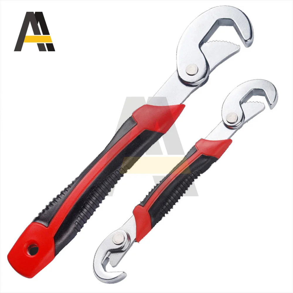2pcs Multifunction Universal Wrench Adjustable Grip Wrench Set 832mm