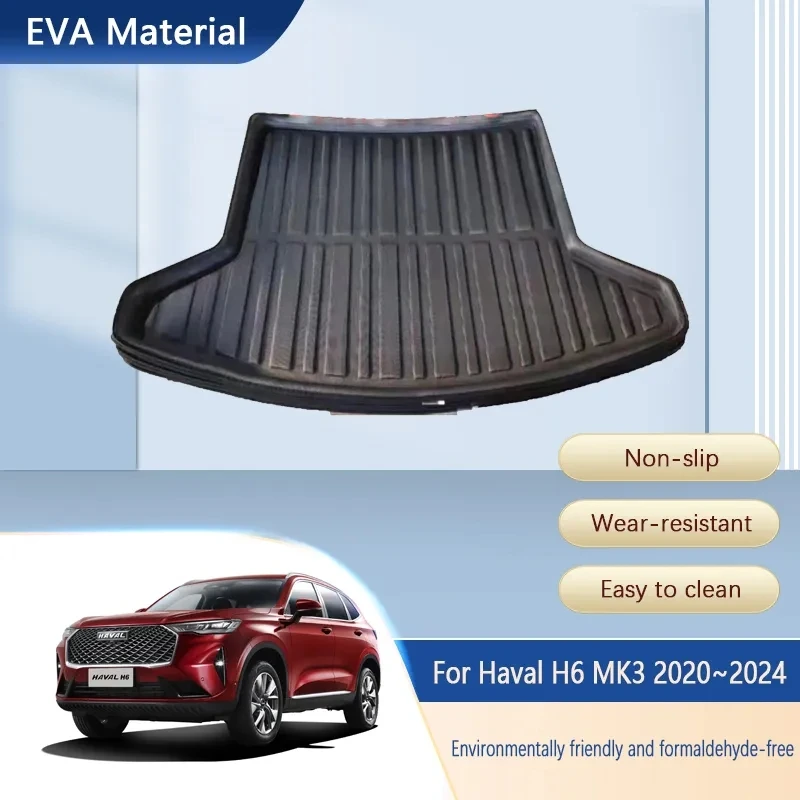 

Car Rear Trunk Mats For Great Wall Hover Haval H6 III MK3 2020 2021 2022 2023 2024 Waterproof Trunk Matt Carpets Car Accessories