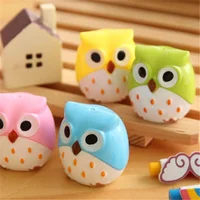 4 Color Cute Kawaii Lovely Plastic Owl Automatic Pencil Sharpener Creative Stationery Gifts for Kids School Supplies 4