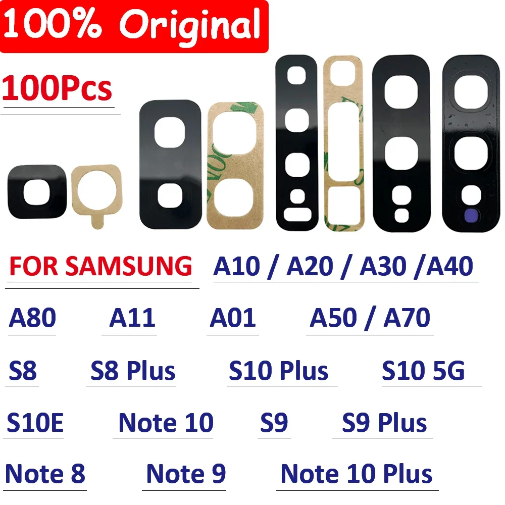 

100Pcs，Original Rear Back Camera Glass Lens Glue For Samsung A10 A20 A30 A40 A50 A70 A80 A11 A01 Note 8 9 10 Plus S8 S9 S10 5G