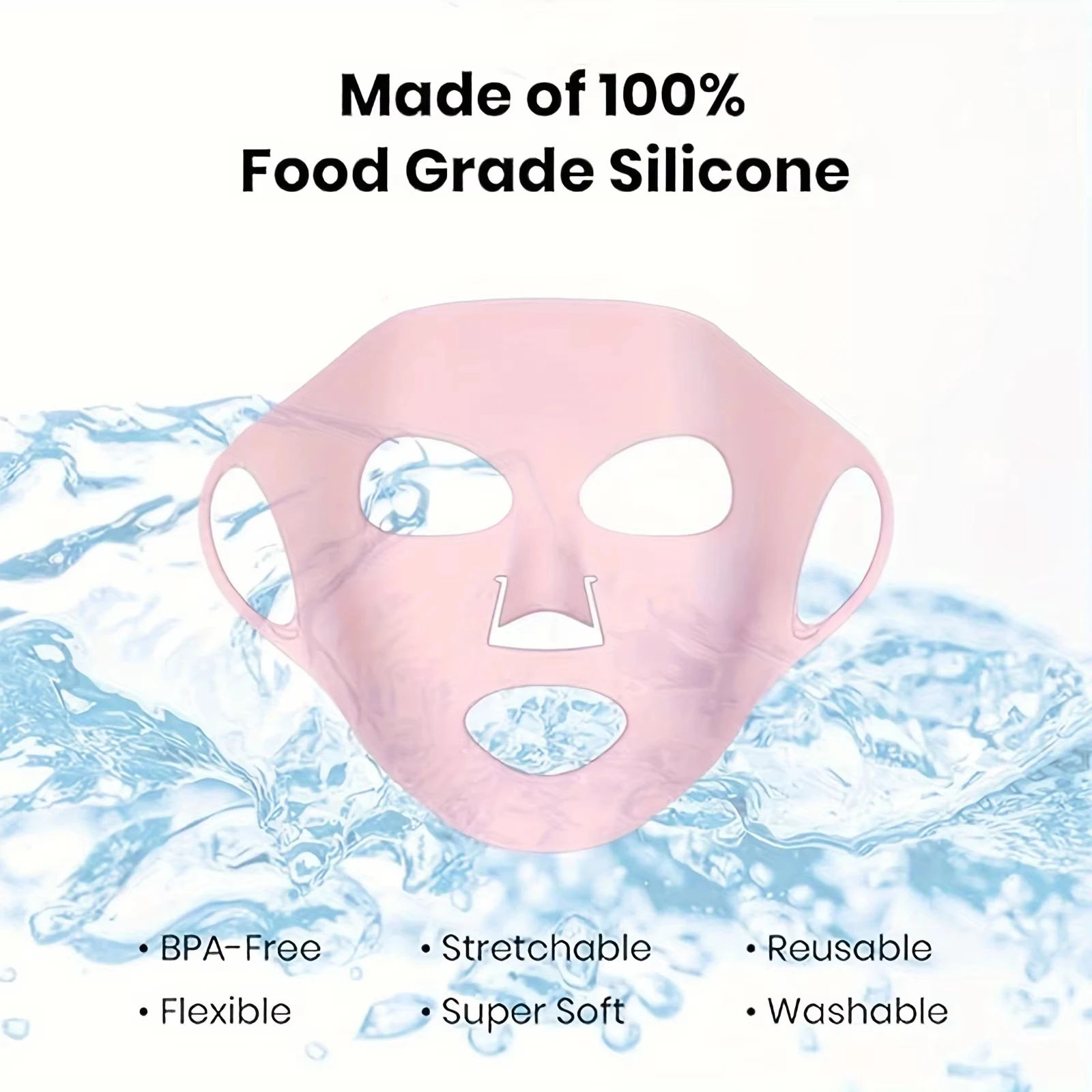 Masque facial 3D réutilisable en silicone et tissu, 3 couleurs