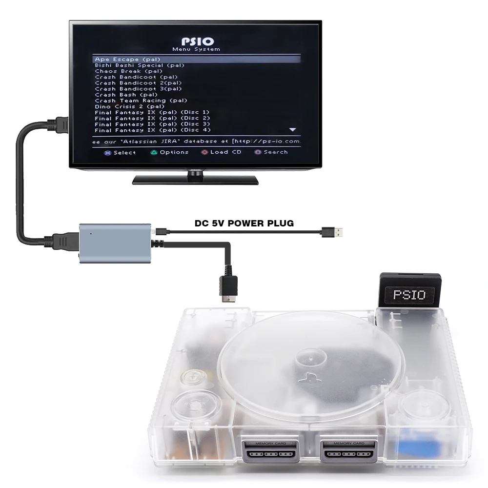 PSIO Optical Drive Emulator (Clone Version) 3D Printed Case For PS Original PSX  PS1 Classic With SD Card Games Installed