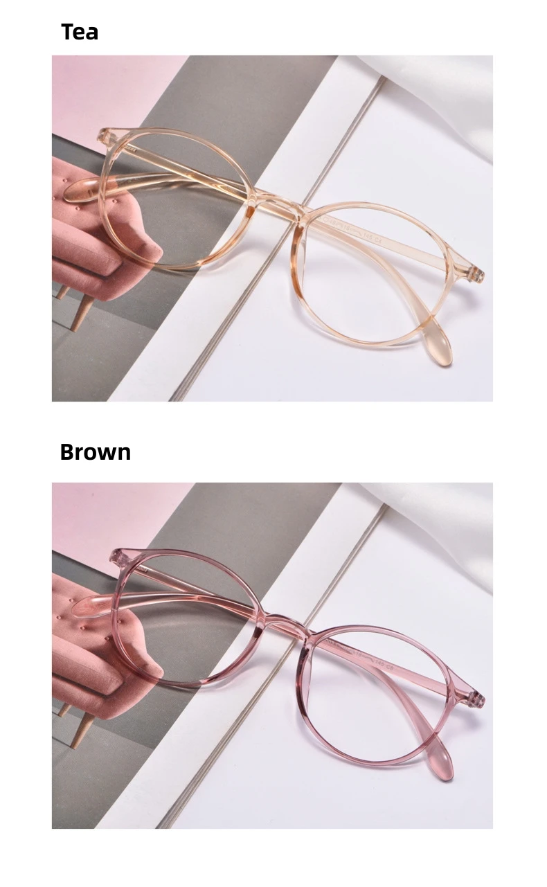 Firada Mode transparente Brillen Damen Retro runde tr90 Brillen Myopie optische Brille Rahmen für Männer 9003r – Detail 2