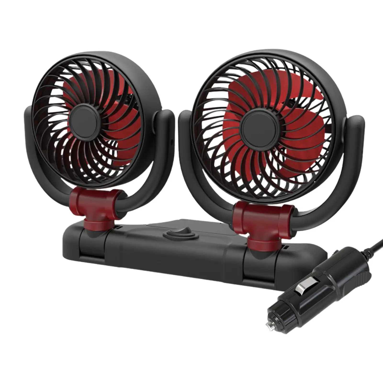 Dual Head Car Fan Portable Car Cooling Air Fan for Dashboard Home RV