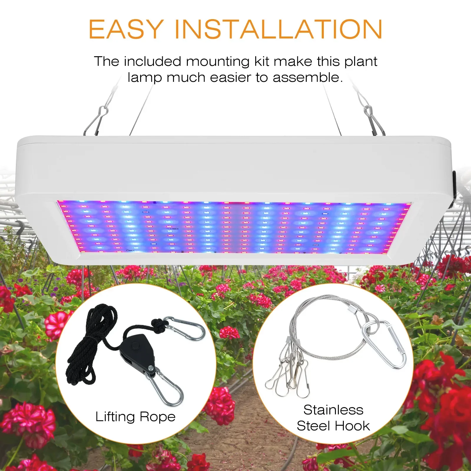 Description Picture 4 of itemNewest 216/312 Leds Full Spectrum LED Growing Light IP65 Plant Bulbs Hydroponic Lamp Greenhouse Lamps Flower Growth Lighting Box