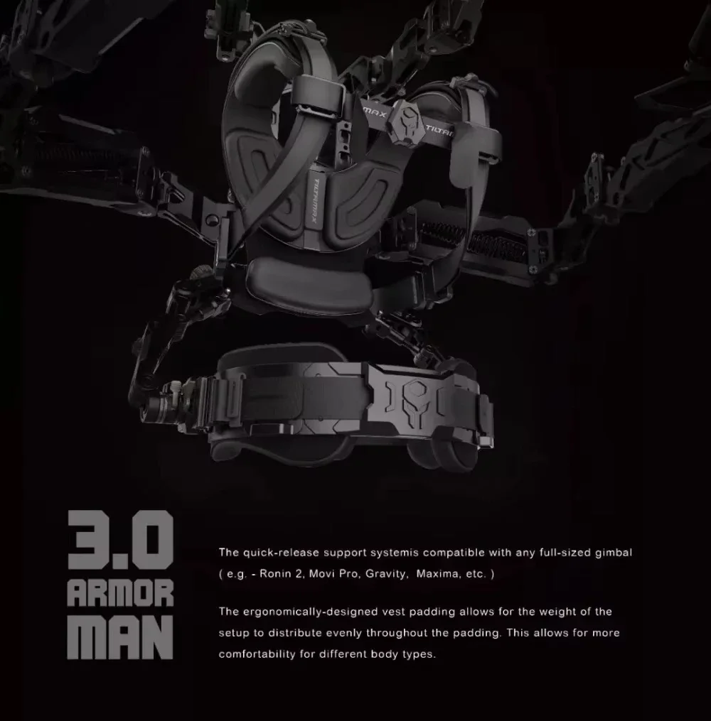 ╇ 틸타 ╇   맥스 아머맨 3.0 ARM-T03 스테디캠 짐벌 지원 시스템 3축 짐벌 스태빌라이저 홀드 베스트 암 케이스