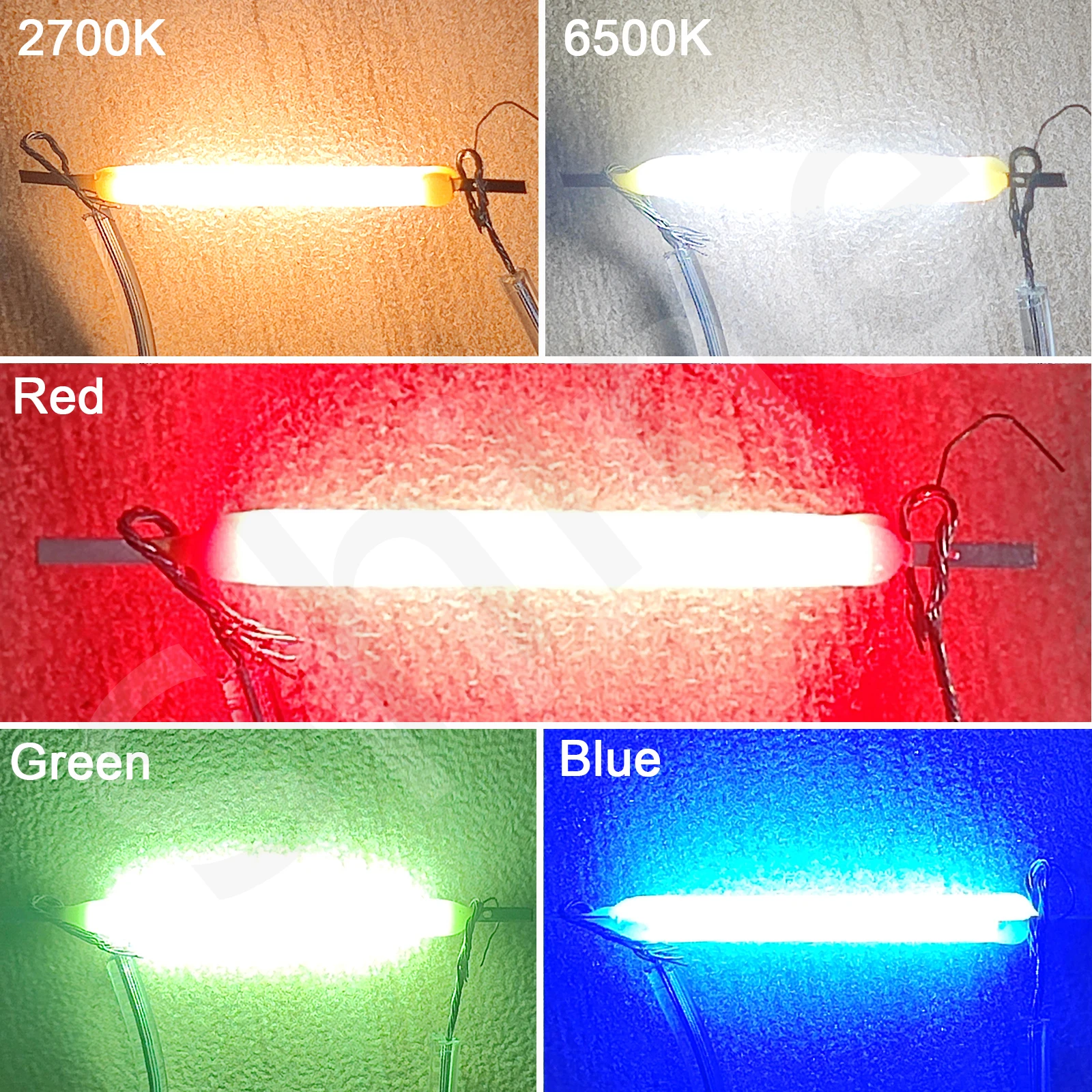 10szt COB LED Filament Edison Bulb Lamp Parts 18.8mm 29mm 38mm 54mm 68mm DC 3V 12V 57V 80V Żarowe diody świetlne Akcesoria