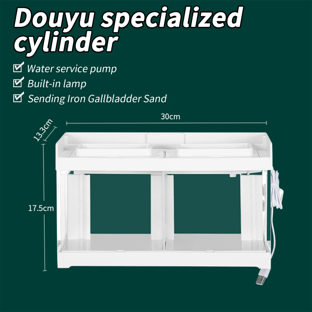 Title 5, Mini Aquarium With Filter LED Light Fish Tank S...