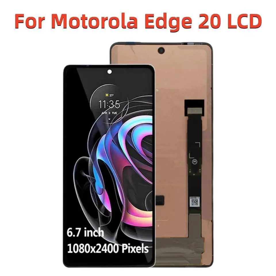 

Оригинальный OLED-дисплей 6,7 дюйма для Motorola Edge 20, ЖК-дисплей, сенсорный экран в сборе, дигитайзер для Moto Edge20, ЖК-дисплей с рамкой