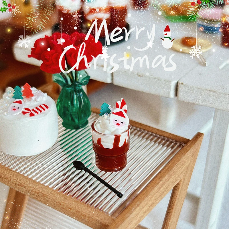 1/12 Dollhouse Miniature Christmas Chocolate Drink Model For Doll House Decoration Accessories Kids Pretend Play Toys 4