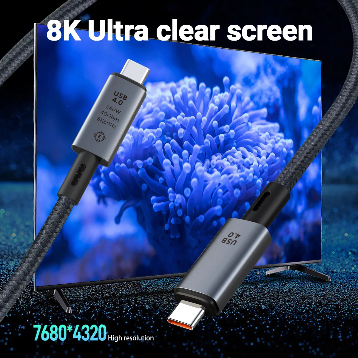 Cavo USB4 Compatibile Con Cavo Thunderbolt 4 3,3 Piedi / 1 M Supporto Display 8K / Trasferimento Dati 40 Gbps / Ricarica 100 W - Foto 10