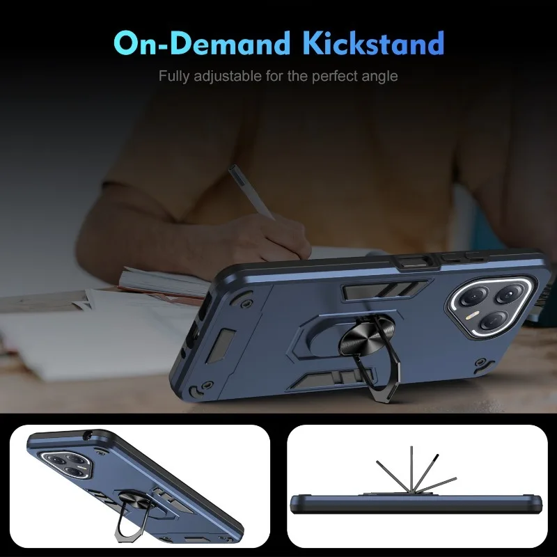Ultra Armor Magnetic Holder Shockproof Phone Case - Silicone Back Cover with Bracket