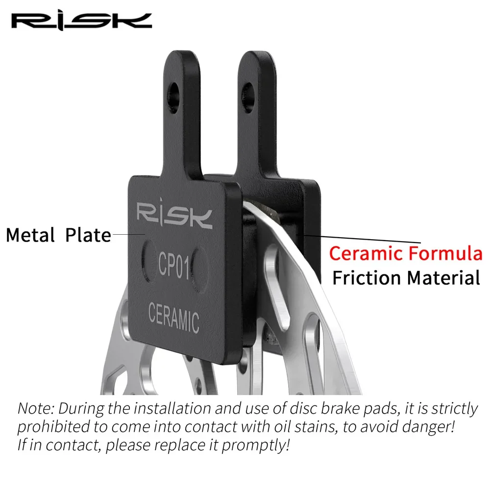 RISK 세라믹 MTB 자전거 브레이크 패드, 견고한 산악 자전거 유압 디스크 브레이크 패드, 시마노 M315, 355, 375, 395, 416/515 용, 1 쌍
