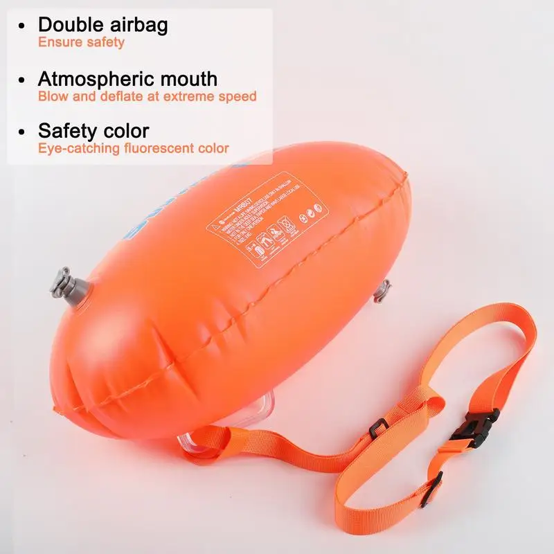 Swimming Buoy Open Water Double Airbog Safety Swim Buoy Tow Float Open Water Swimmers Triathletes Training Equipment