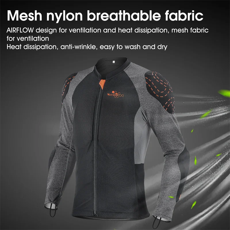 WEST BIKING Motorcycle Soft Armor Jacket Summer Breathable Cycling Jersey CE Certified Motorcross Racing Bike Protective Gear