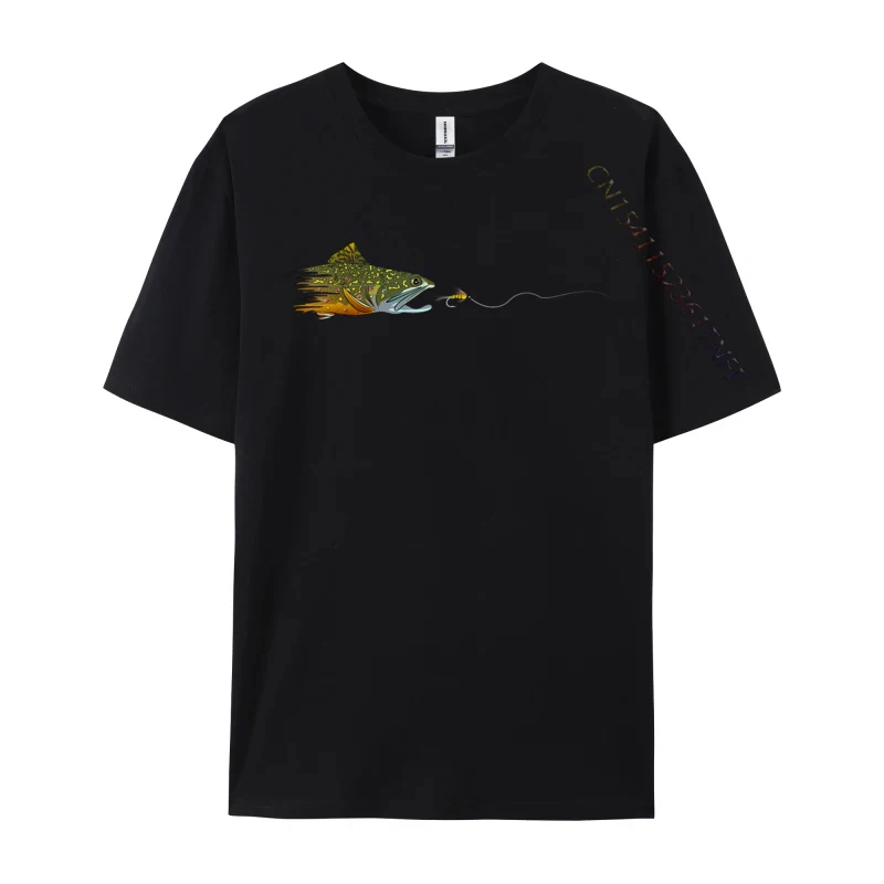 3D Printed T Shirts Normal Short Sleeve Designer Round Collar Cotton Tops T Shirt Comics Tops Tees for Students Summer/Autumn Fly Fishing Brook Trout Dry Fly Tying Fisherman black