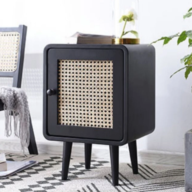 

Японский ротанговый прикроватный столик Ретро Ночная тумба с хранилищем маленький деревянный диван боковой шкаф традиционный функциональный