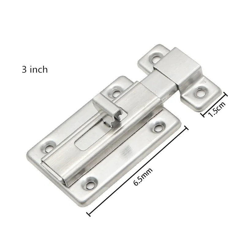 Durable Stainless Steel Double-ended Latch Bedroom Toilet Manual Latch Key Padlock Closet 2 Inch 3 Inch 4 Latc