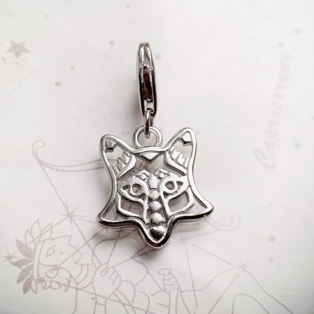 Fox Dnagle Charm Pendants For Women Men Cute Animal 925 Sterling