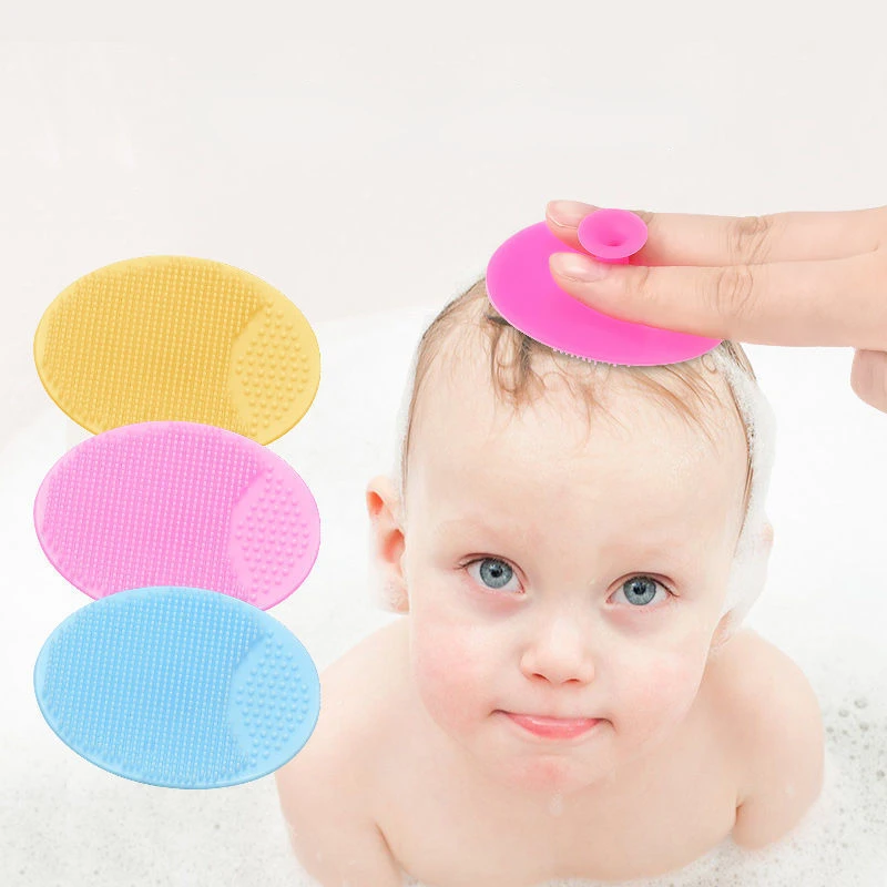 Baby Hair Comb Baby Bath Brush Cute Infant Fetal Head Fat Cleaning Silicone Brush Newborn Soft Hair Comb Head Massager Baby Care Accessorie
