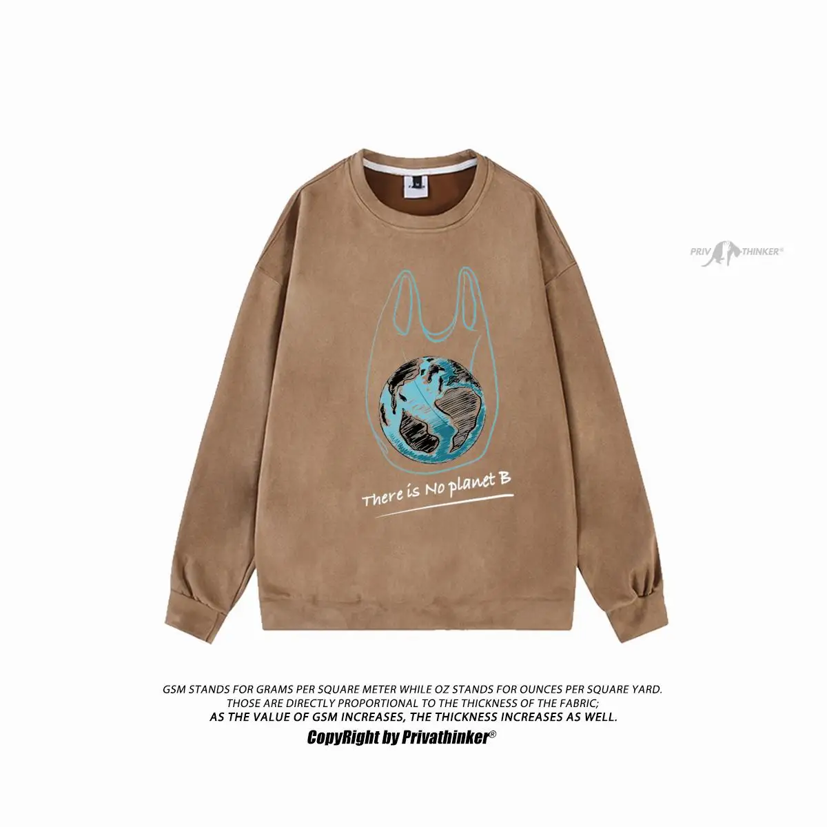 

Design The Earth Printed Sweatshirts Women's Loose Tops Autumn Winter Suede Casual Pullovers Harajuku Unisex Hoodies Clothing