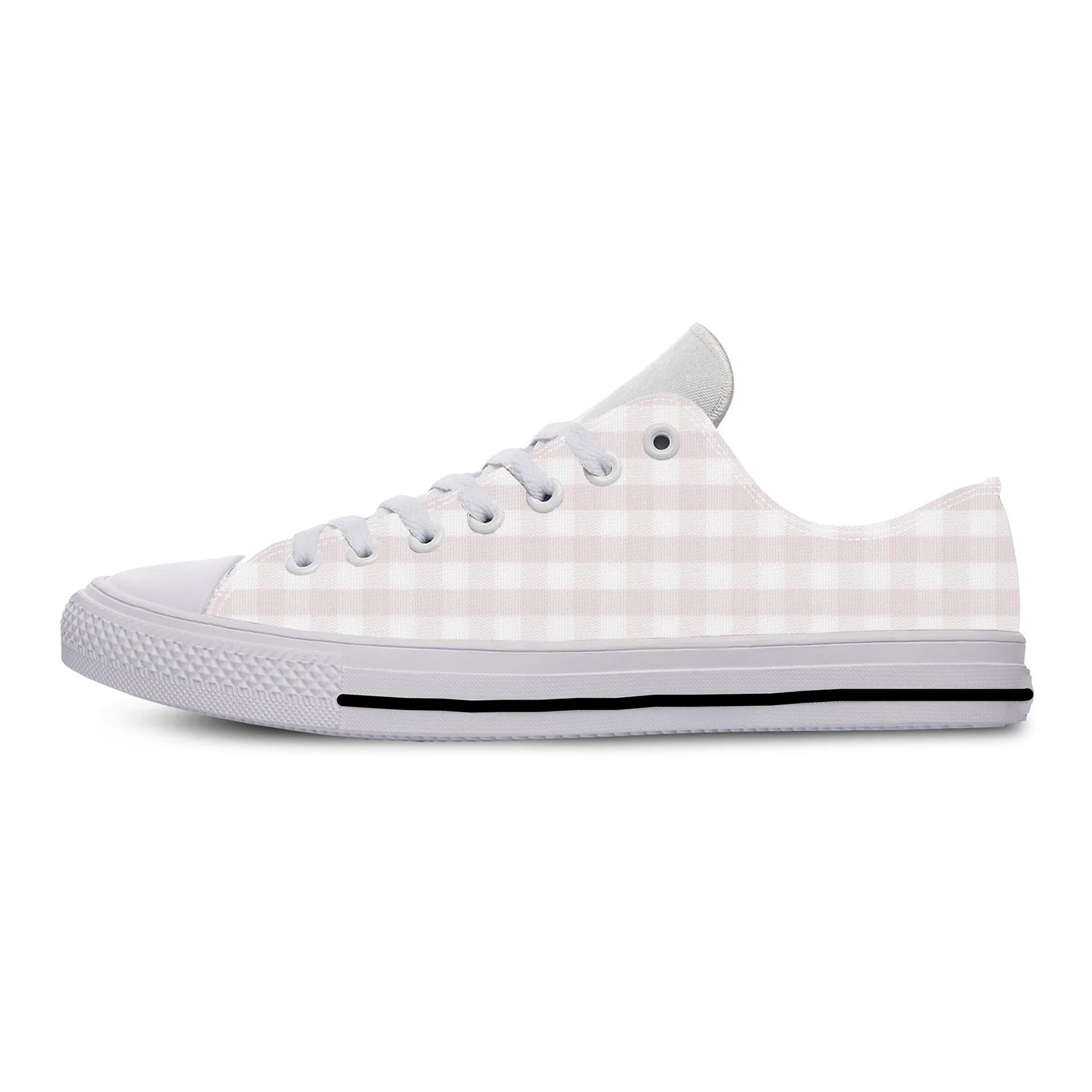 Hot Pastel Tartan Plaid Scottish Aesthetic Fashion Casual Cloth Shoes Low Top Breathable Lightweight 3D Print Men Women Sneakers