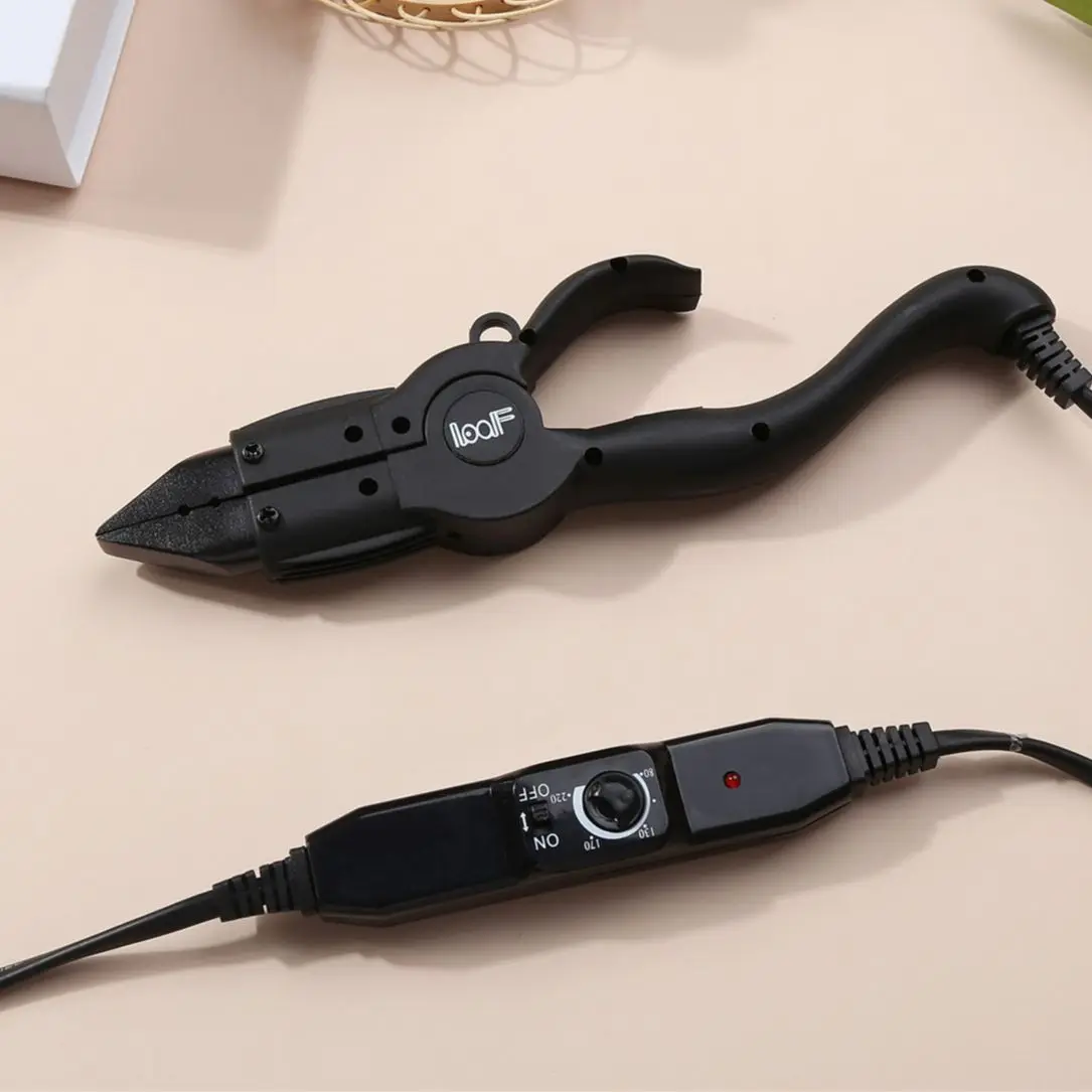 Loof Adjustable Temperatur Profession Hair Styler Keratin Fusion Hair Extension Tongs tweezers for hair extensions