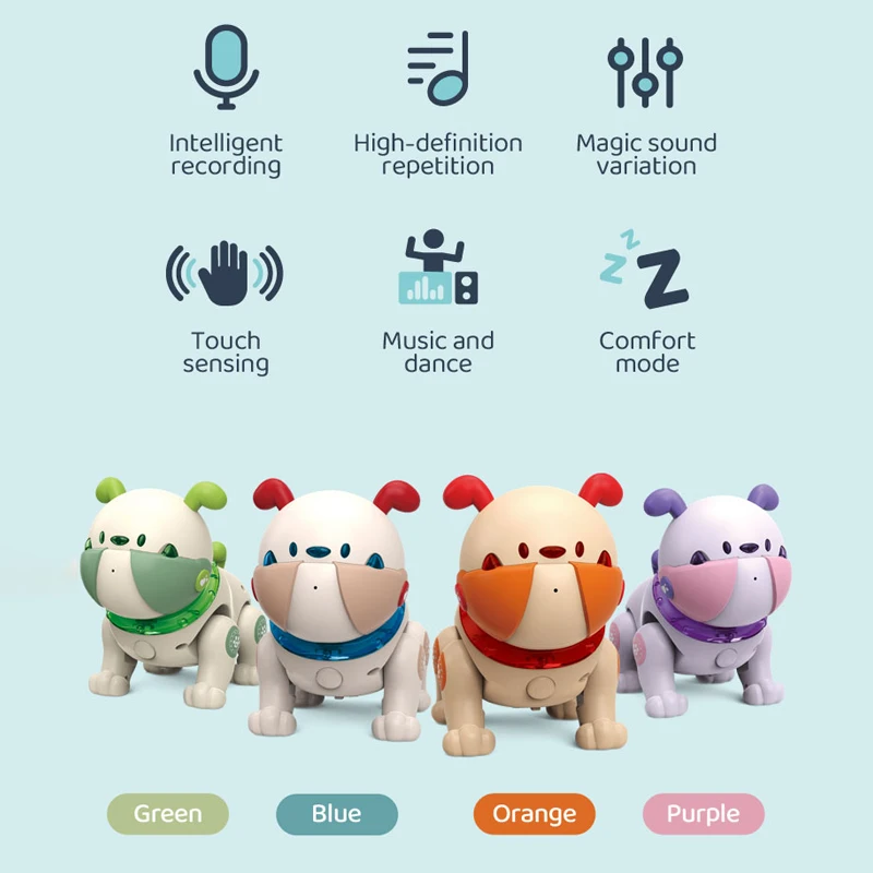 Intelligent Programmable Toy Rc Pet Kid Toys Interactive Voice and Touch Sensing Dancing Music Remote Control Cartoon Robot Dog 3