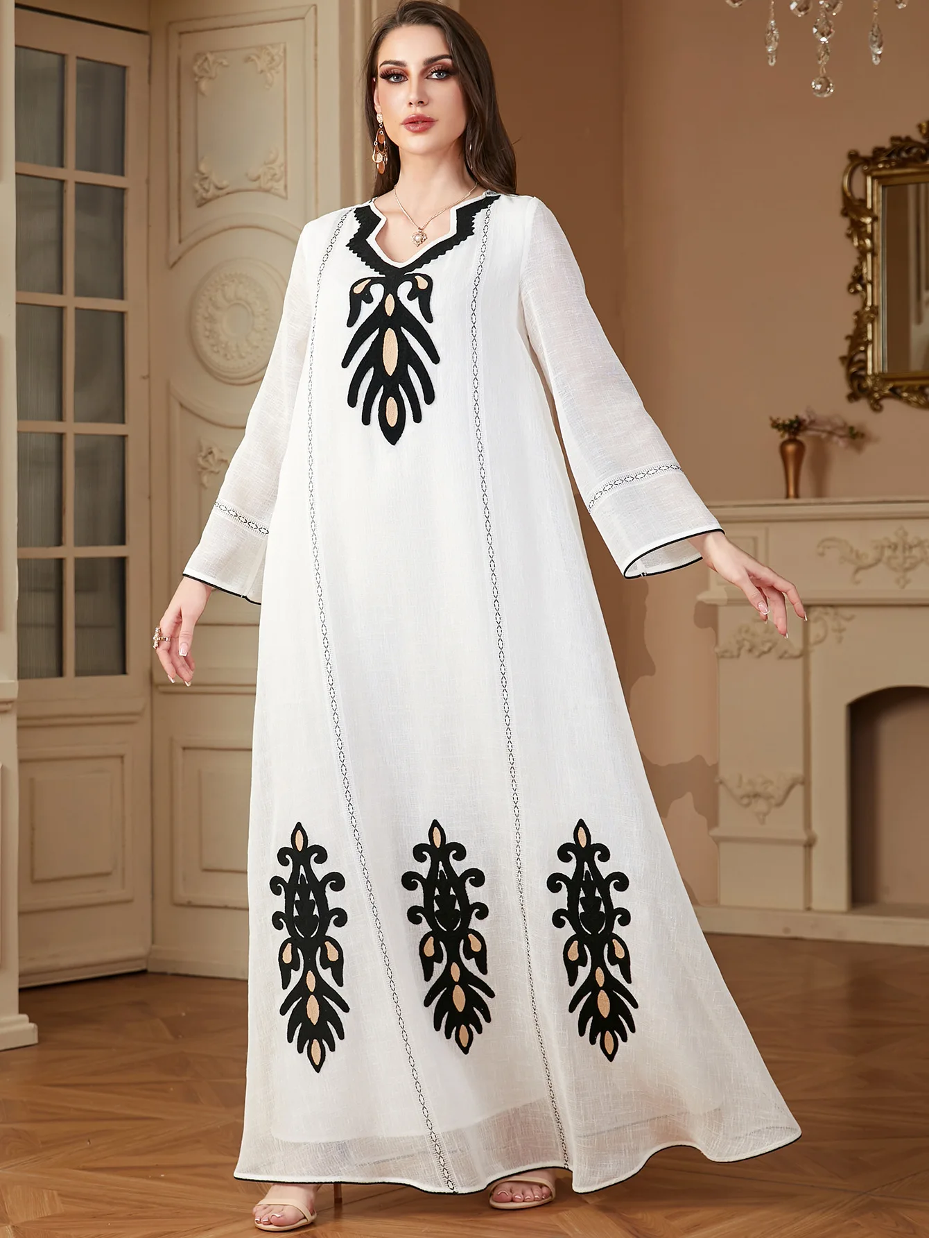 فستان رمضان المغرب المطرز للنساء فساتين الحفلات الإسلامية عبايات جلابية دبي عيد الإسلام فيستدوس السعودية رداء طويل