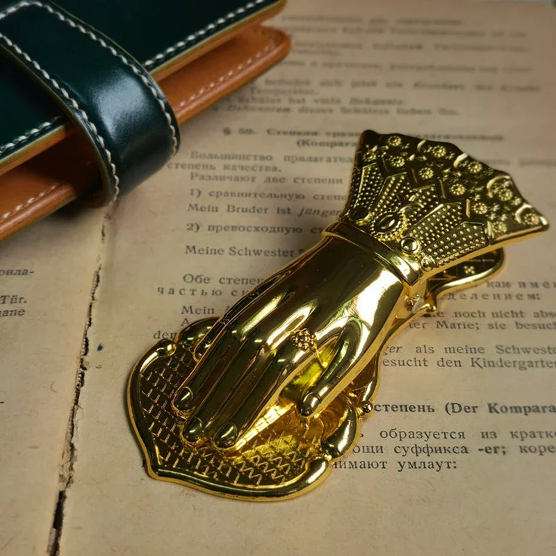 Latão Lady Hand-shaped Alloy Paper Clip Papelaria Vintage Jornal Notebook Diário Decoração Journaling Material Escolar