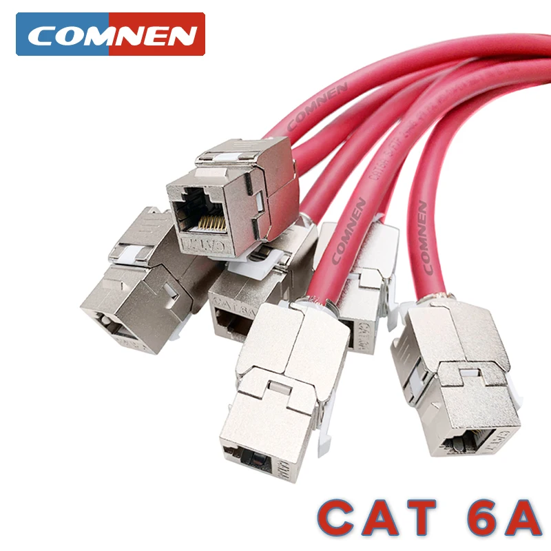 COMNEN-1-10pcs-CAT6A-Tool-Less-STP-Module-Shielded-Keystone-Jack-Module ...