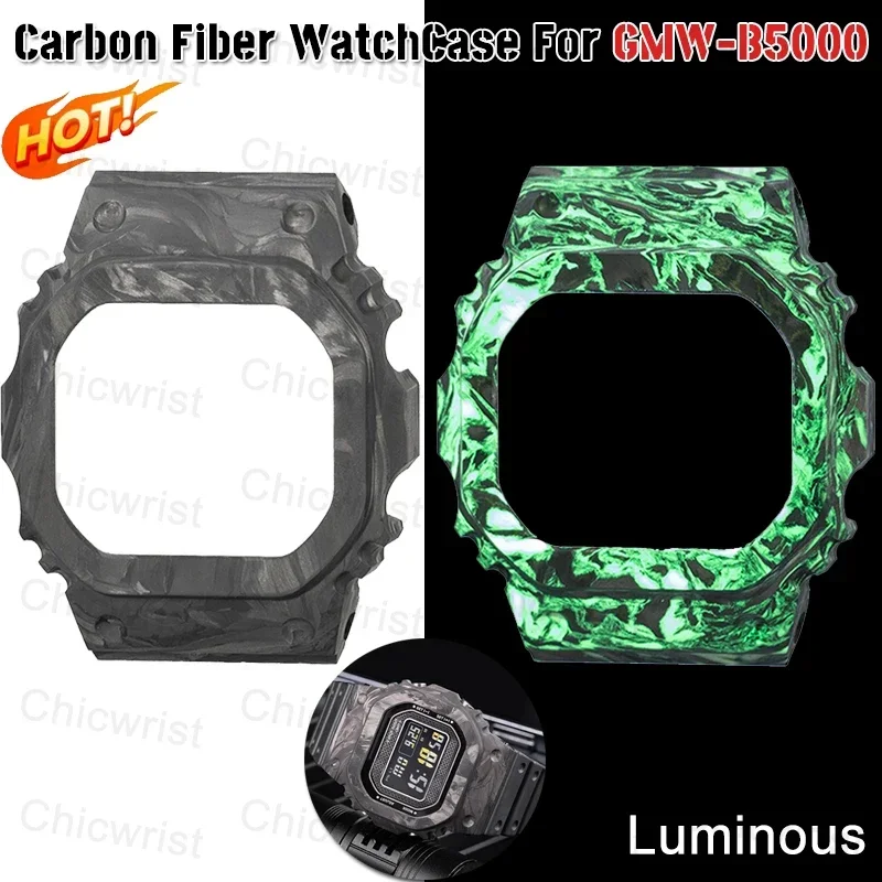 Custodia Per Orologi Per Casioak Gmw-B5000 Custodia Modificata In Fibra Di Carbonio Con Luminoso Per Accessori Per Cassa Dell'Orologio Serie Casioak G