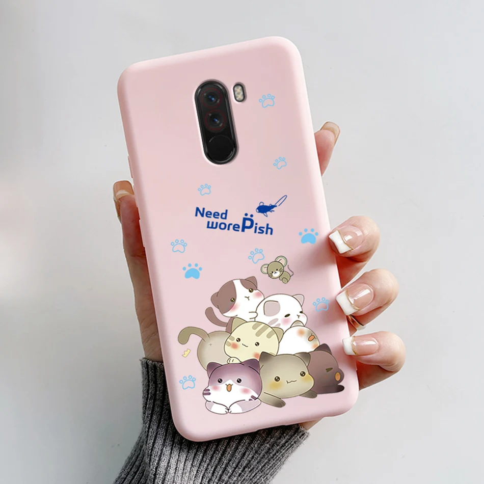 Cute Bear and Frog Cartoon Shockproof Phone Case - Soft Silicone TPU Back Cover for Xiaomi Poco Pocophone F1