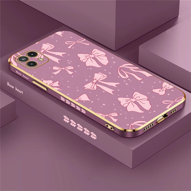 Pink Bow Shockproof Silicone Phone Case Cover