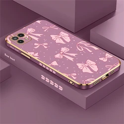 Pink Bow Shockproof Silicone Phone Case Cover - Moto E7 (Purple - 375)