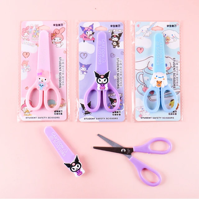 Cute Mini Scissors Children with Protective Sleeve Paper Cutter Scissors  Girl Heart Student Portable Stationery Handmade Knife