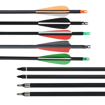 12/24Pcs Mixed Carbon Arrows 31.5 inches TPU Feathers Diameter 7.8mm Spine500 For Recurve/Compound Bow Shooting Hunting Archery